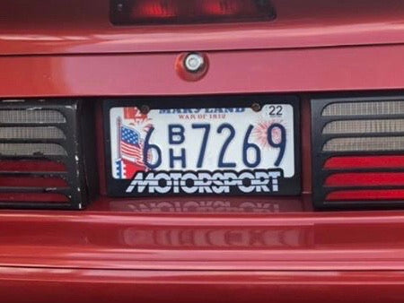 Motorsport license plate frame